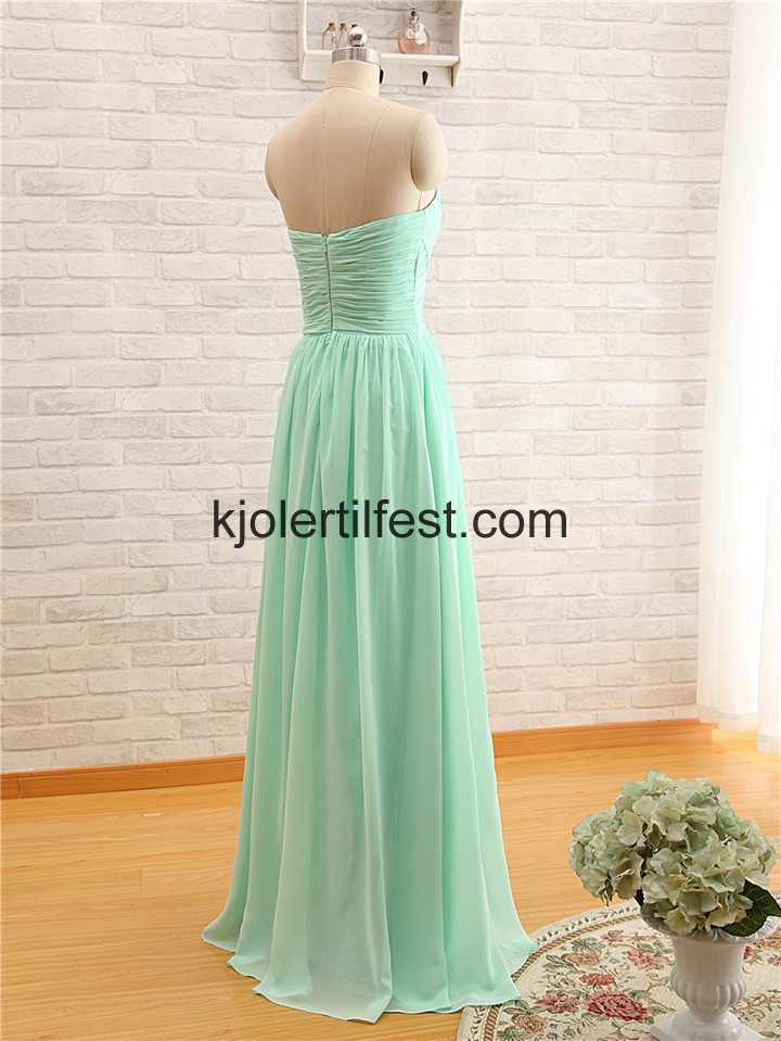 A-Linje Kjreste Lange Mint Chiffon Ballkjoler